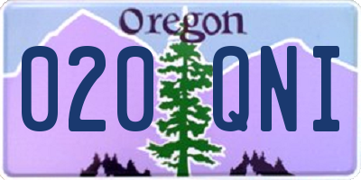 OR license plate 020QNI