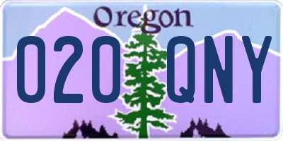 OR license plate 020QNY
