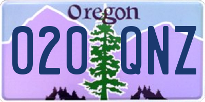 OR license plate 020QNZ