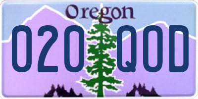 OR license plate 020QOD