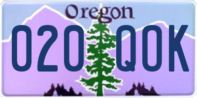 OR license plate 020QOK