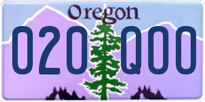 OR license plate 020QOO
