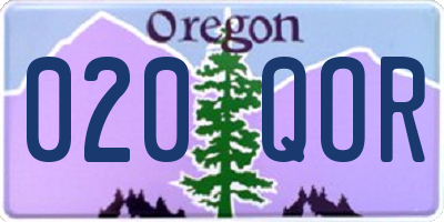 OR license plate 020QOR