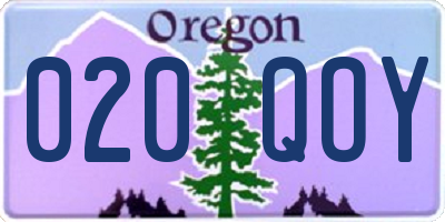 OR license plate 020QOY