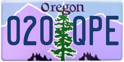 OR license plate 020QPE