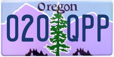 OR license plate 020QPP