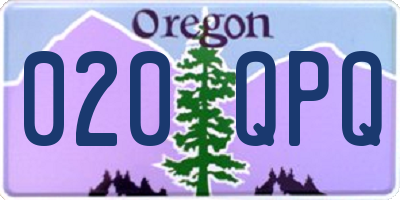 OR license plate 020QPQ