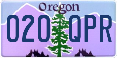 OR license plate 020QPR