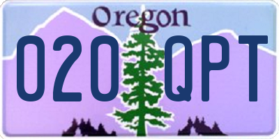 OR license plate 020QPT