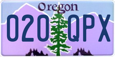 OR license plate 020QPX
