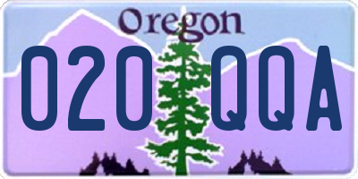 OR license plate 020QQA