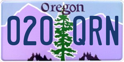 OR license plate 020QRN