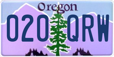 OR license plate 020QRW
