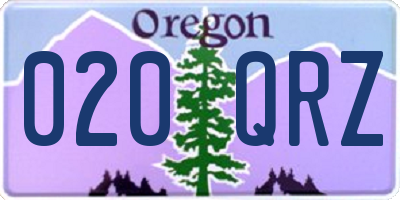 OR license plate 020QRZ