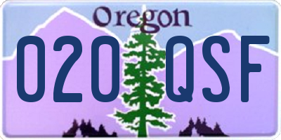 OR license plate 020QSF