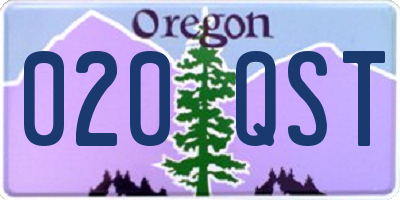 OR license plate 020QST