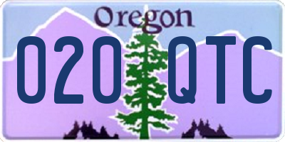 OR license plate 020QTC