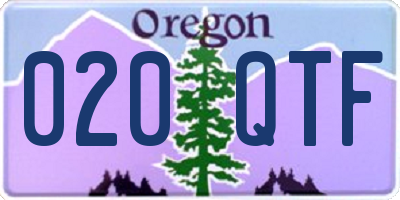 OR license plate 020QTF