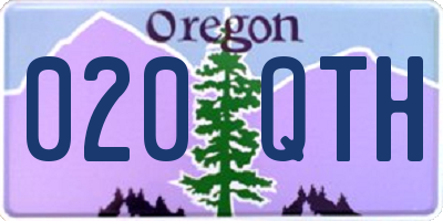 OR license plate 020QTH