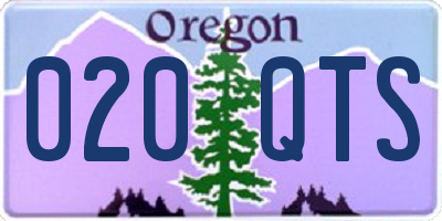 OR license plate 020QTS