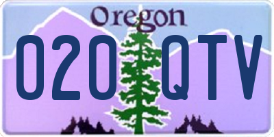 OR license plate 020QTV