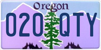 OR license plate 020QTY