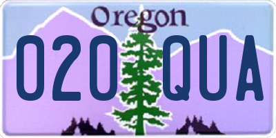 OR license plate 020QUA