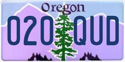 OR license plate 020QUD