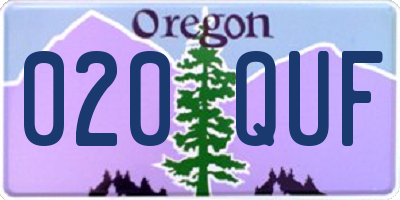 OR license plate 020QUF