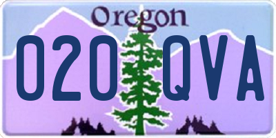 OR license plate 020QVA