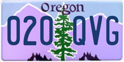 OR license plate 020QVG