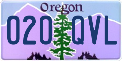 OR license plate 020QVL