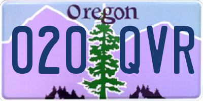 OR license plate 020QVR