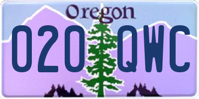 OR license plate 020QWC