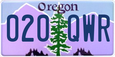 OR license plate 020QWR