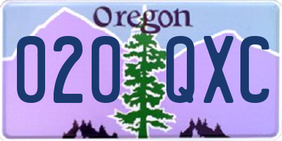 OR license plate 020QXC