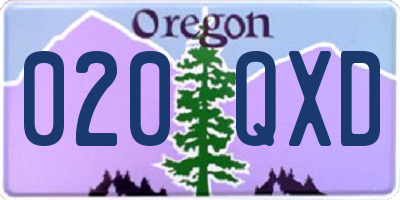 OR license plate 020QXD