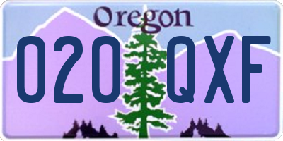 OR license plate 020QXF