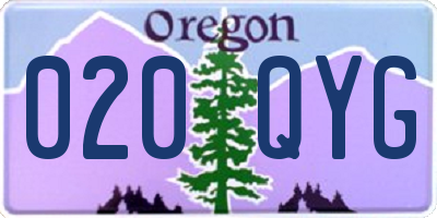 OR license plate 020QYG