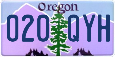 OR license plate 020QYH