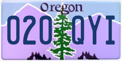 OR license plate 020QYI