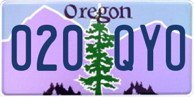 OR license plate 020QYO