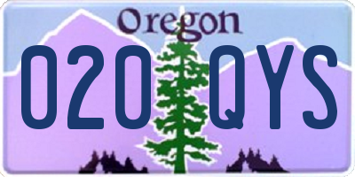 OR license plate 020QYS