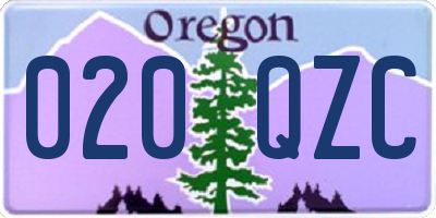 OR license plate 020QZC