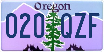 OR license plate 020QZF
