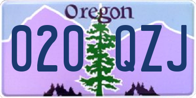 OR license plate 020QZJ