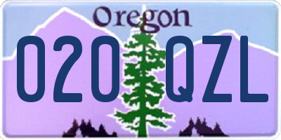 OR license plate 020QZL