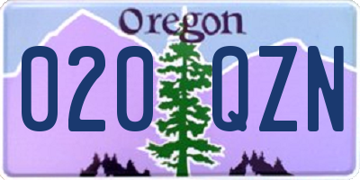 OR license plate 020QZN