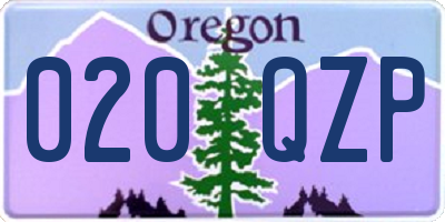 OR license plate 020QZP