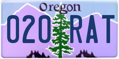 OR license plate 020RAT